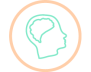 icoon van een hoofd met hersenen dat staat voor mindset
