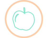 Een icoon van een appel dat staat voor voeding